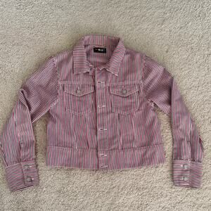 The Fifth Label Australia Denim Trucker Jacket Striped Cropped Patriotic XS